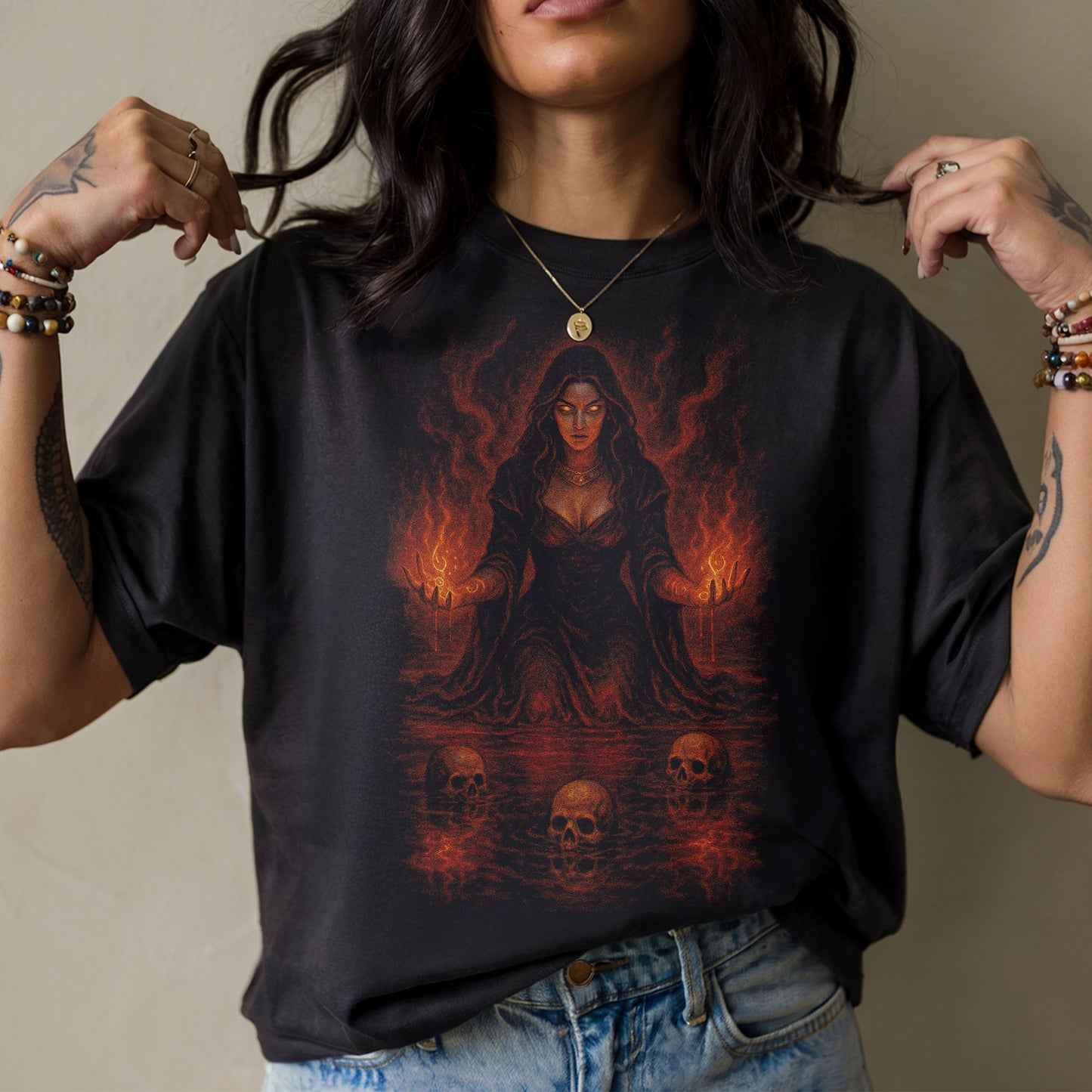 Ember Witch Dark Fantasy T-Shirt
