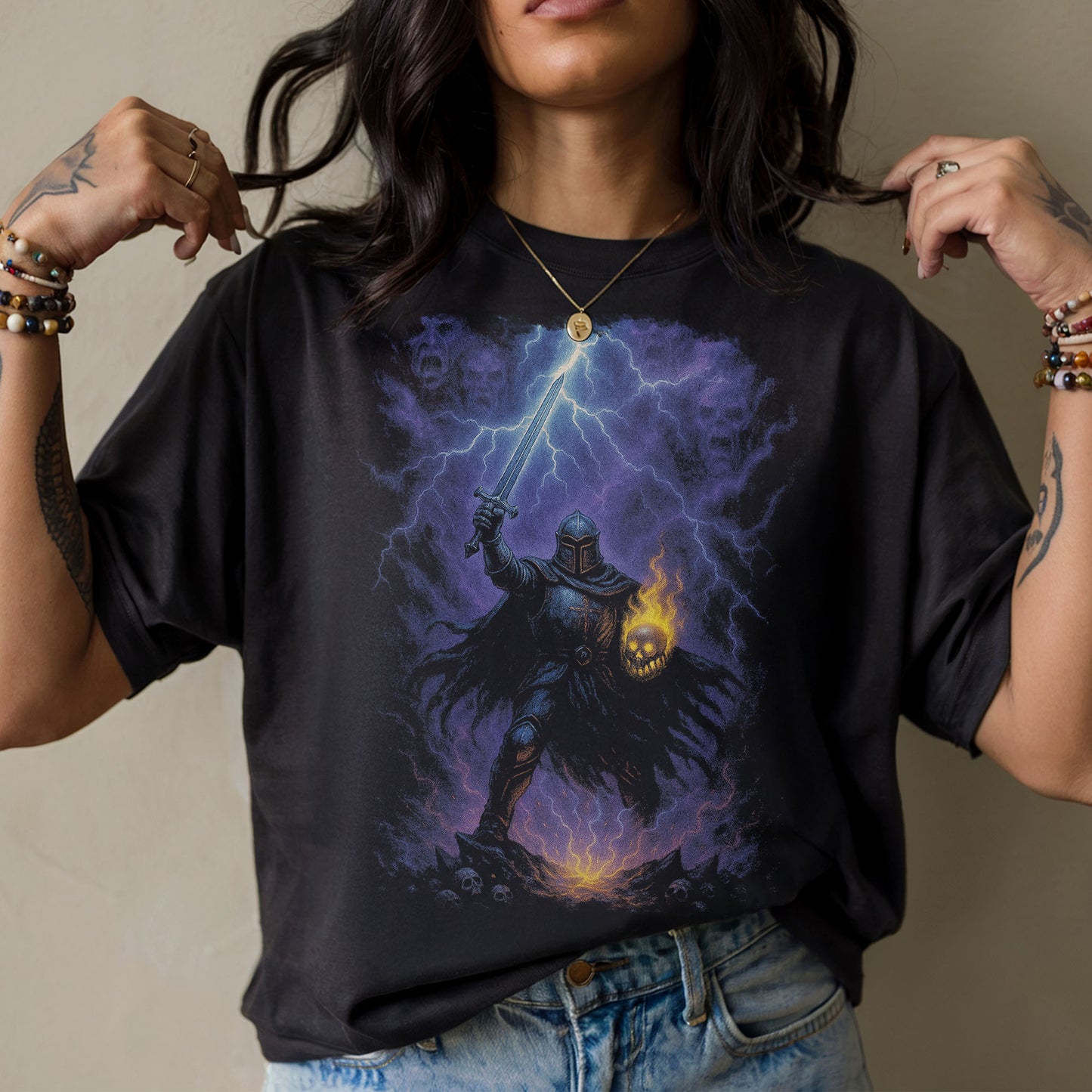 Stormbound Knight Dark Fantasy T-Shirt