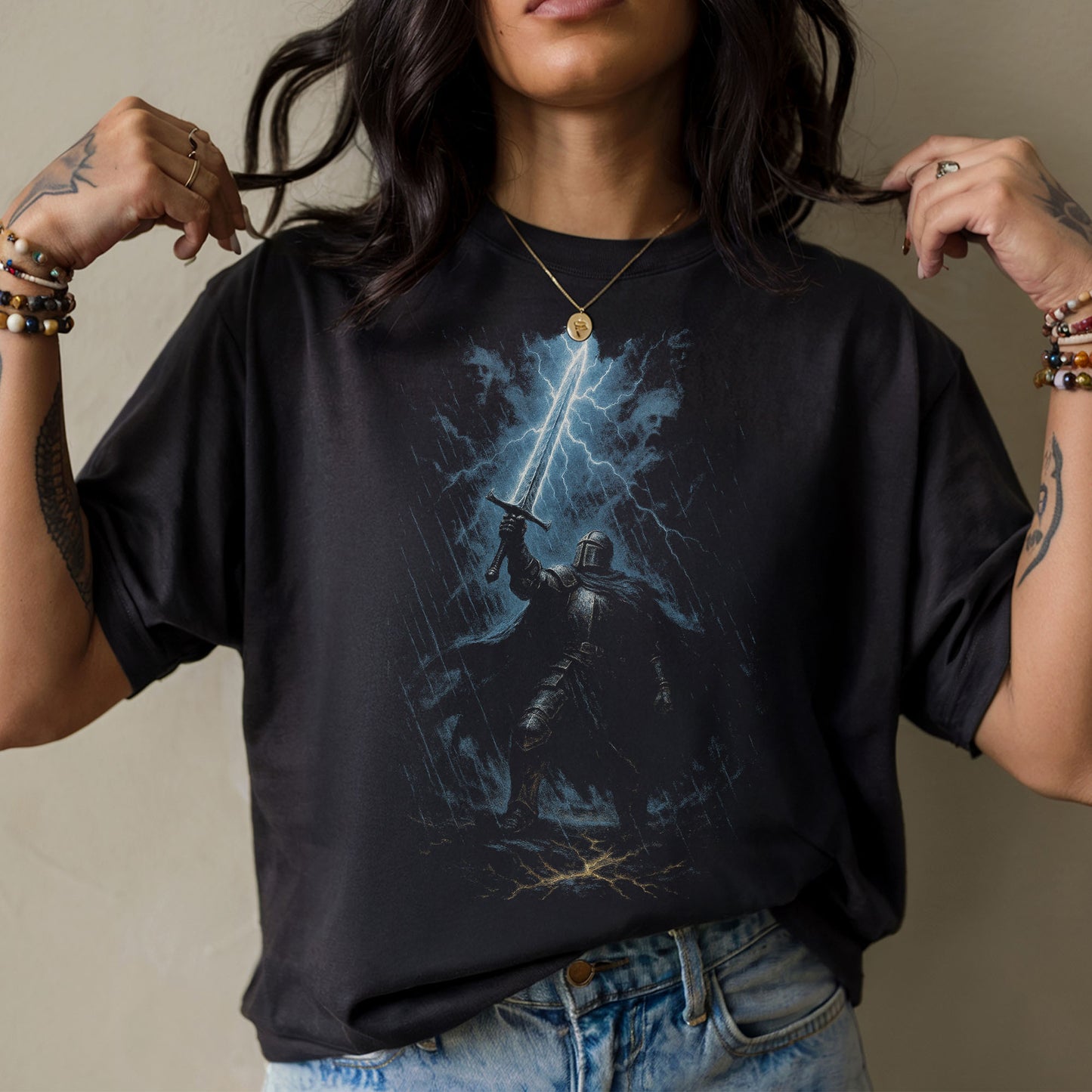 The Stormbound Templar Dark Fantasy T-Shirt