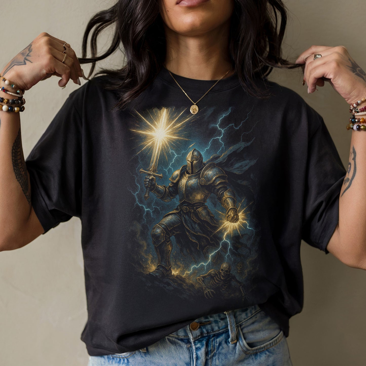 The Dawnbringer Paladin Dark Fantasy T-Shirt
