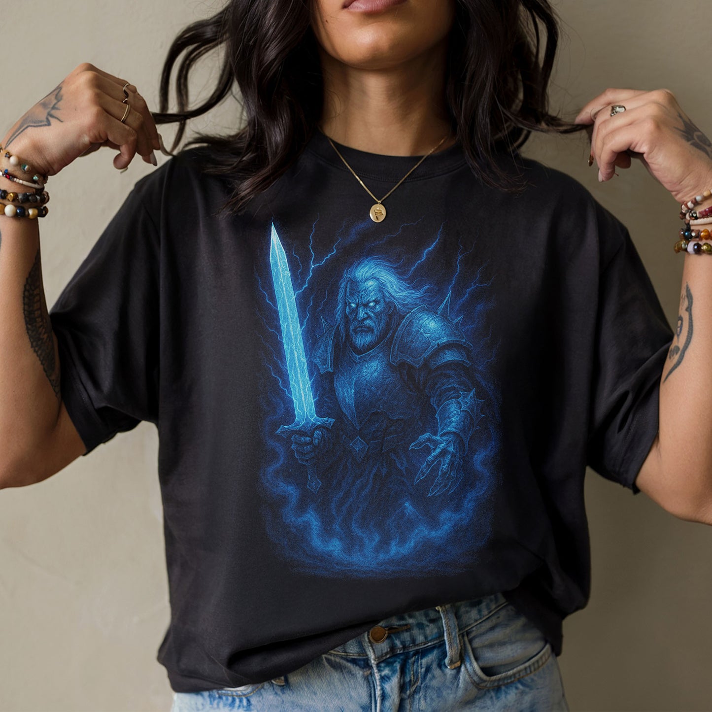 The Frostbane Warlord Dark Fantasy T-Shirt