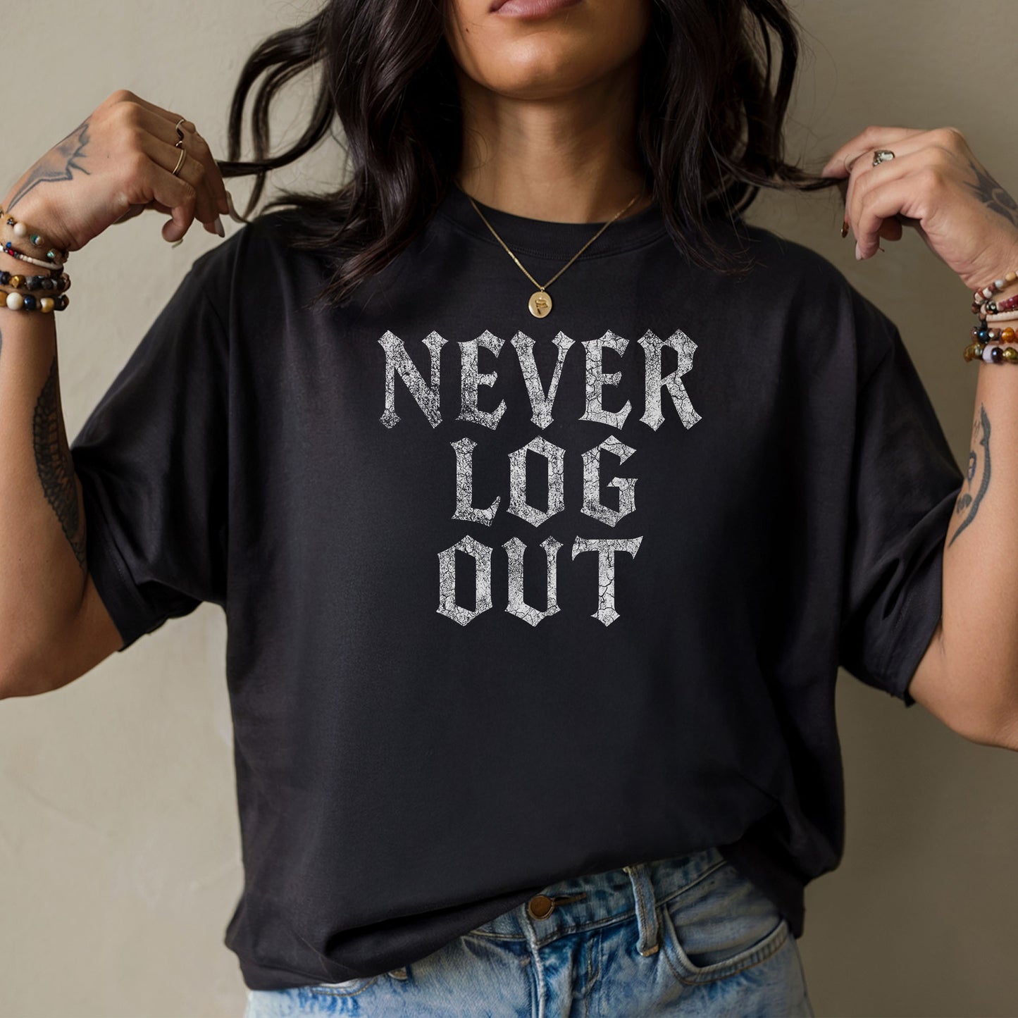 Never Log Out ARPG Gamer T-Shirt