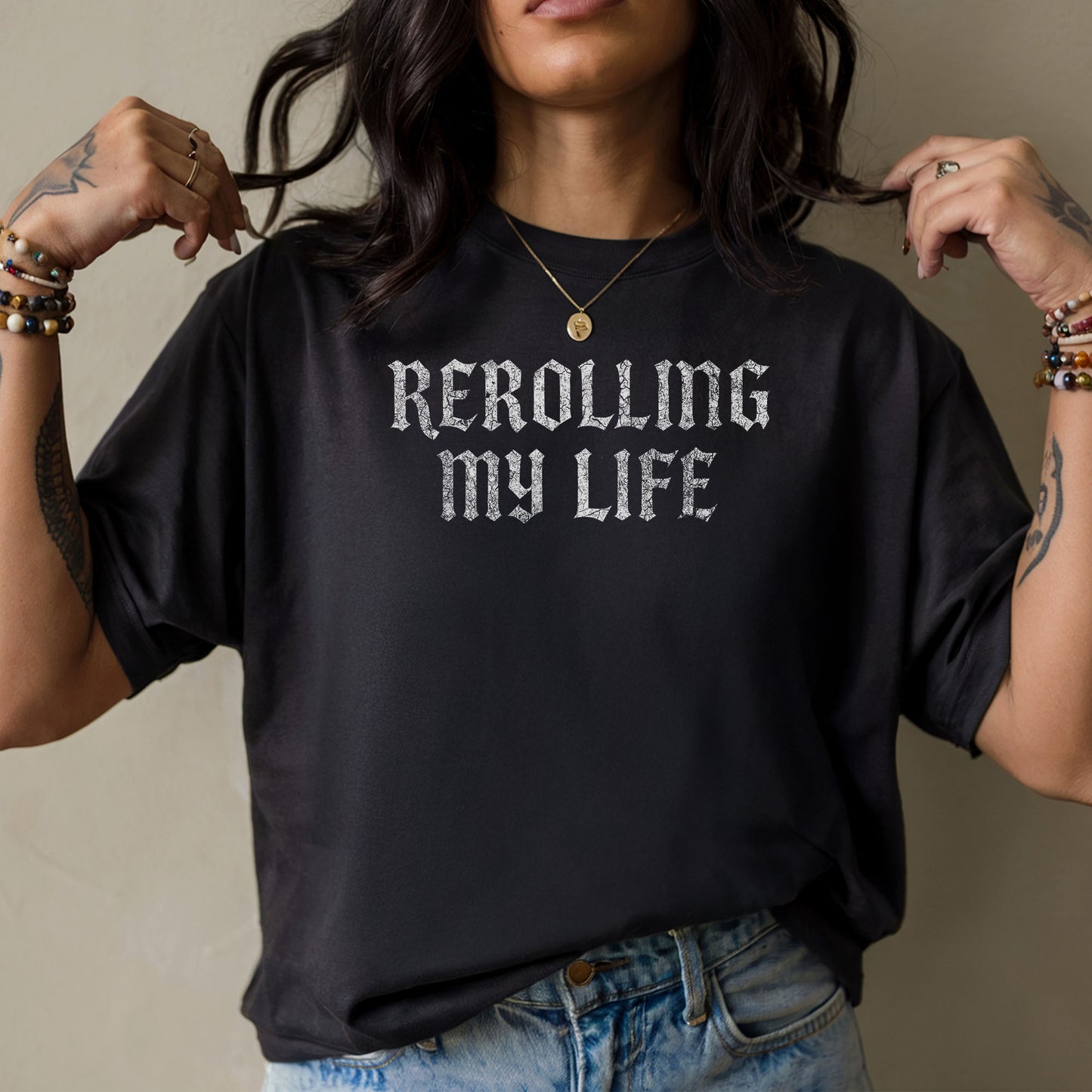 Rerolling My Life ARPG Gamer T-Shirt