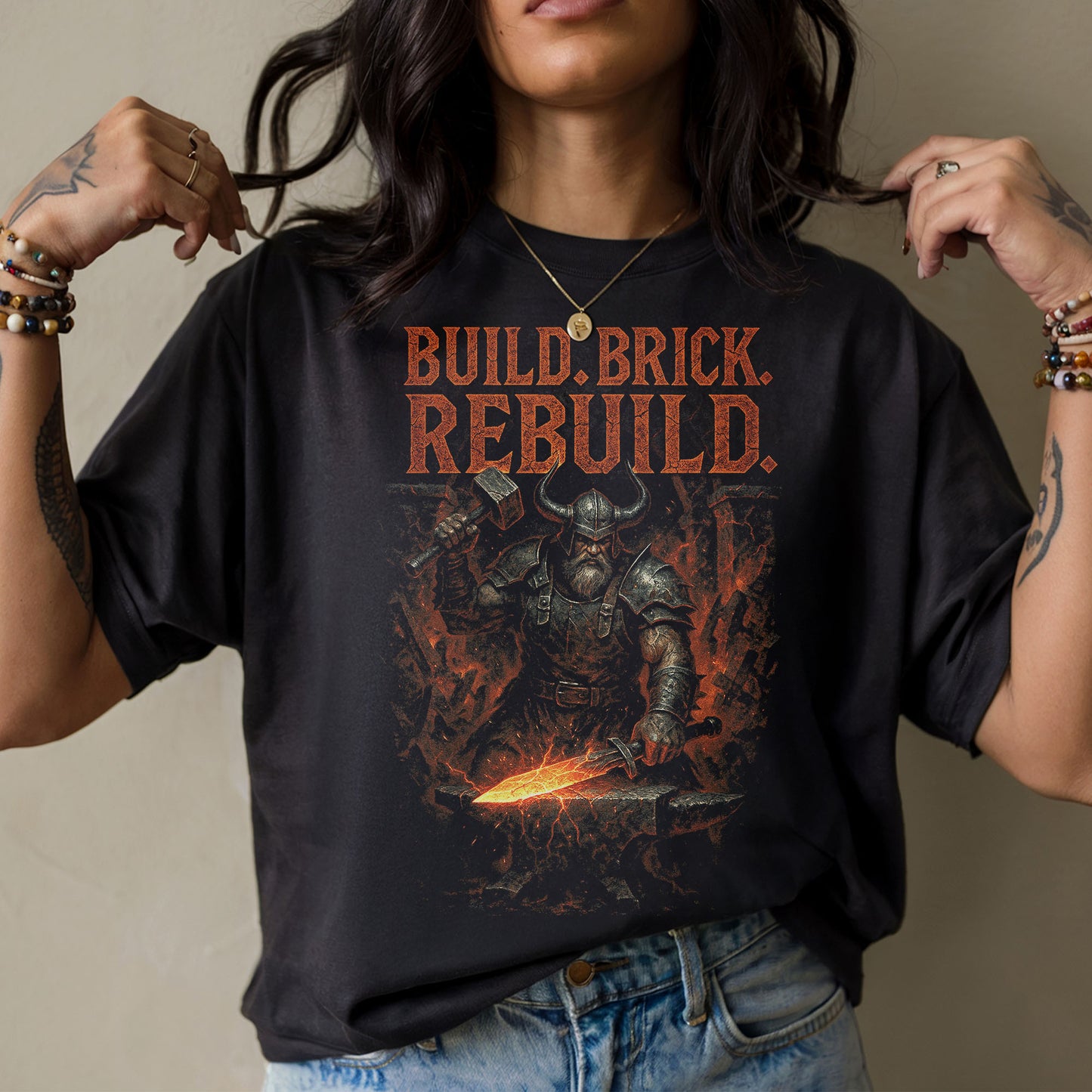 Build Brick Rebuild ARPG Gamer T-Shirt