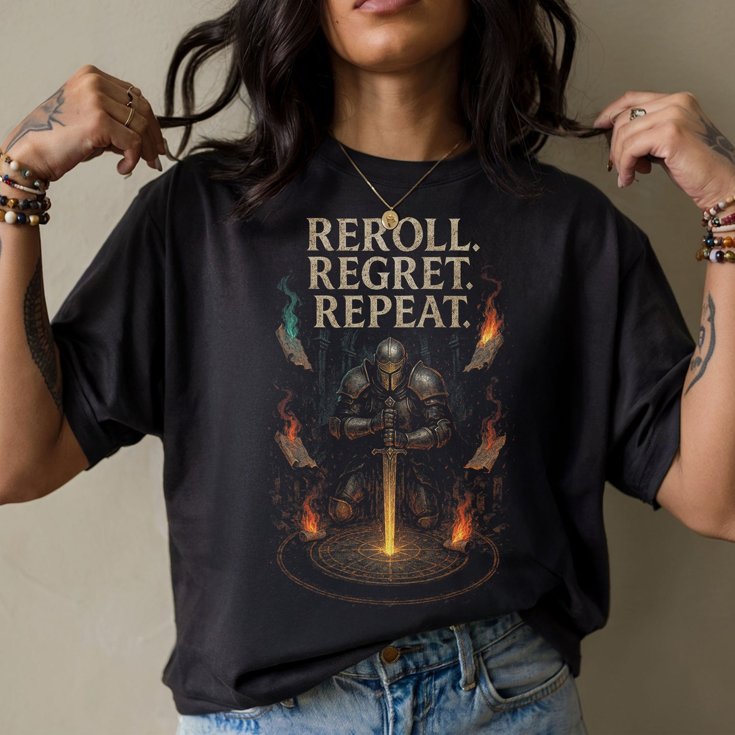 Fallen Knight ARPG Gamer T-Shirt