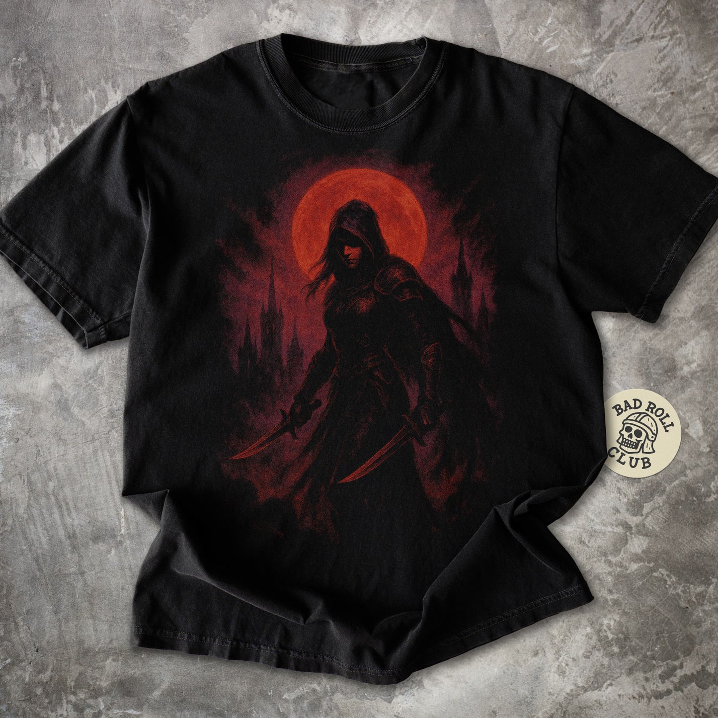 Bloodmoon Assassin Dark Fantasy T-Shirt