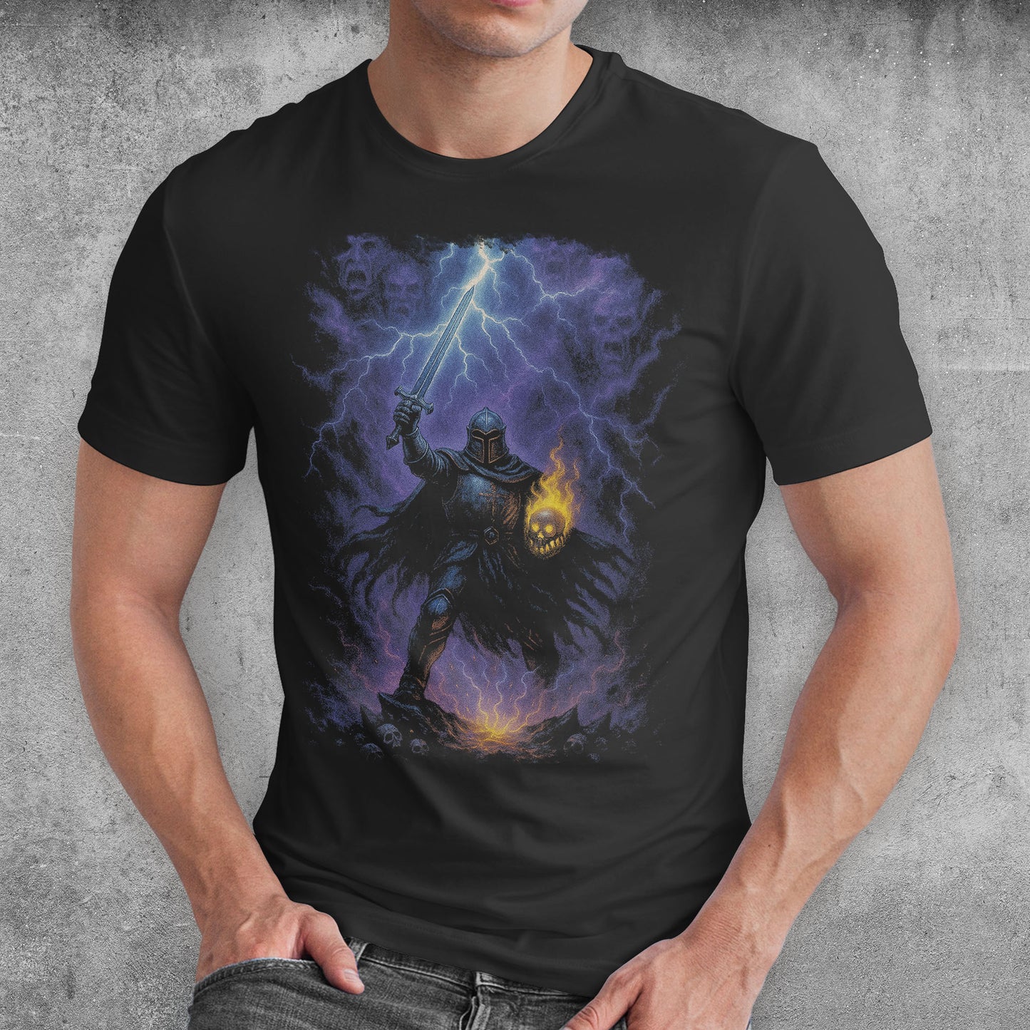 Stormbound Knight Dark Fantasy T-Shirt