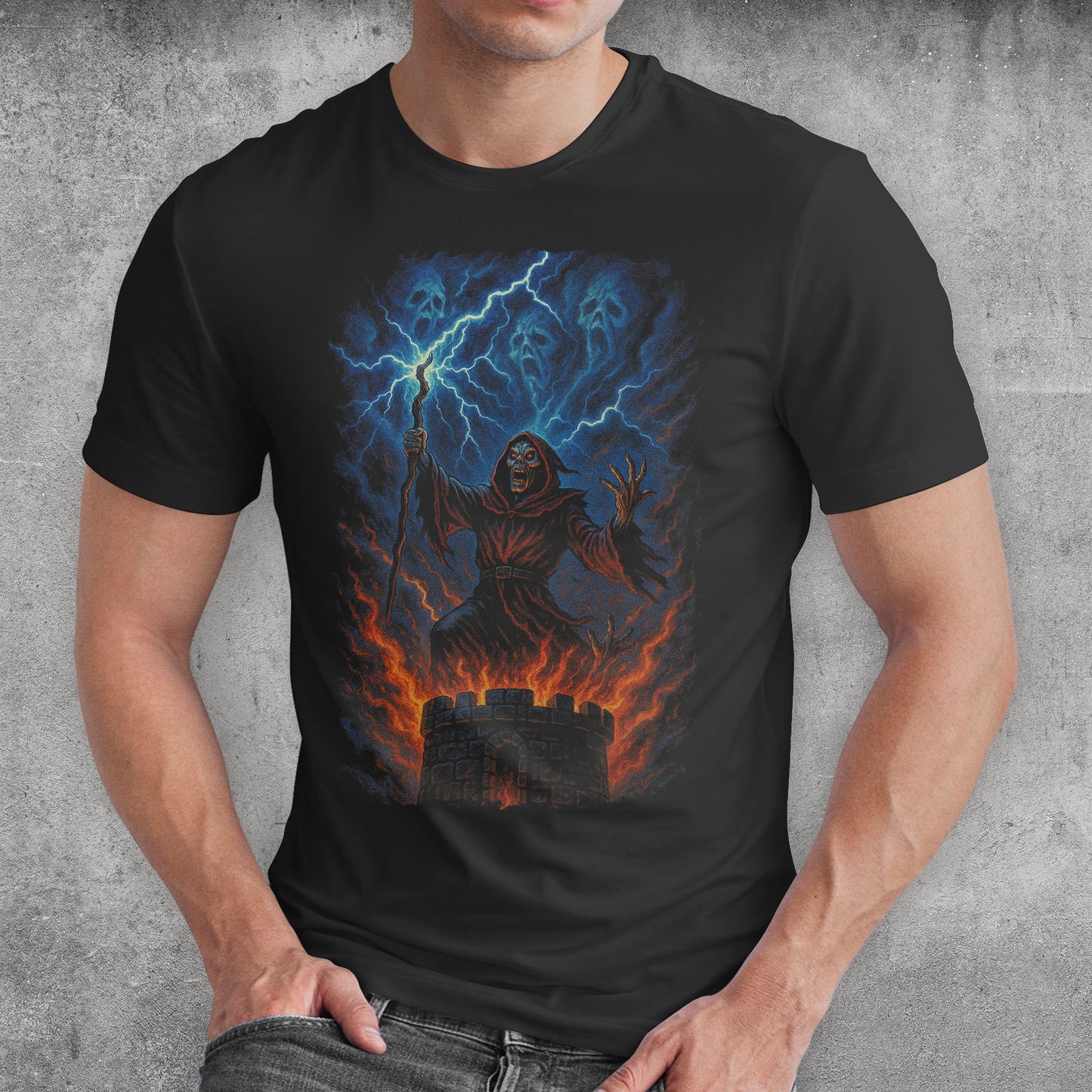 Storm Necromancer Dark Fantasy T-Shirt