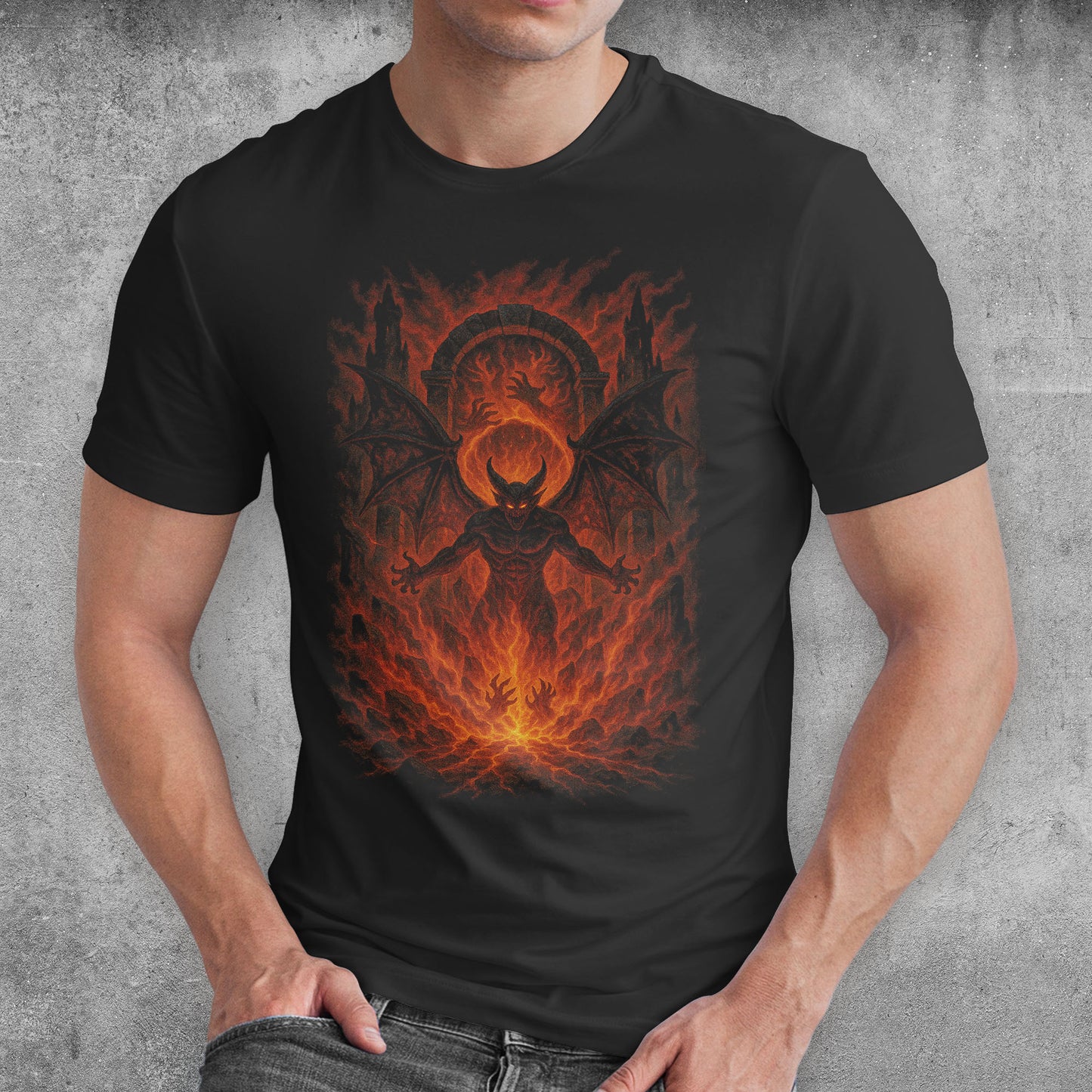 Hellgate Demon Dark Fantasy T-Shirt