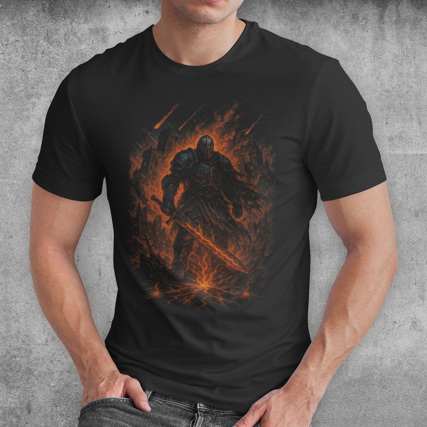 The Infernal Paladin Dark Fantasy T-Shirt