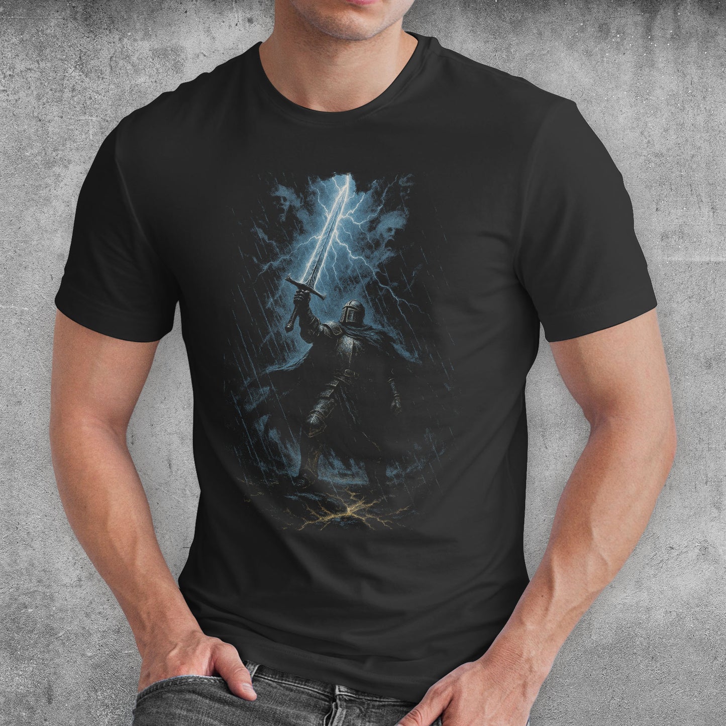 The Stormbound Templar Dark Fantasy T-Shirt