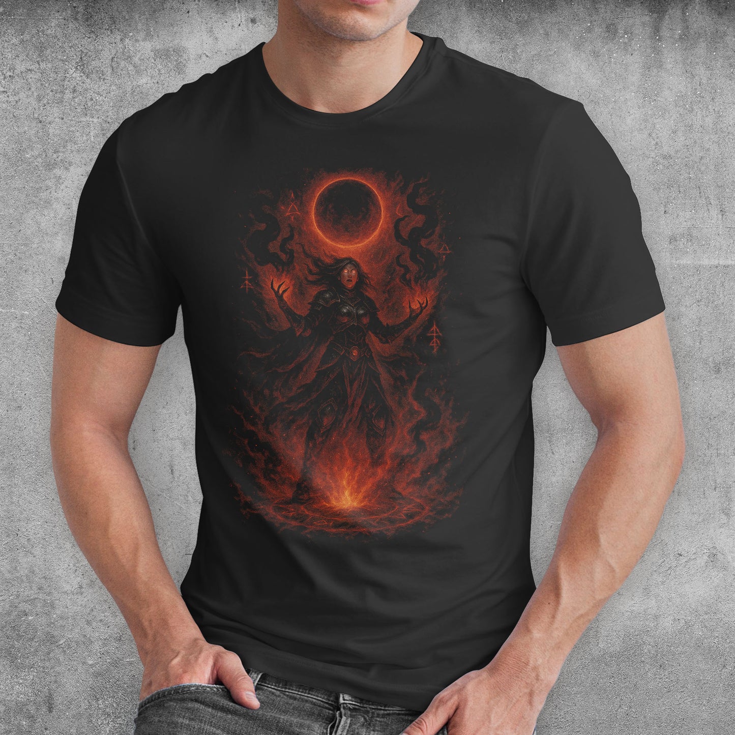 The Eclipse Sorceress Dark Fantasy T-Shirt