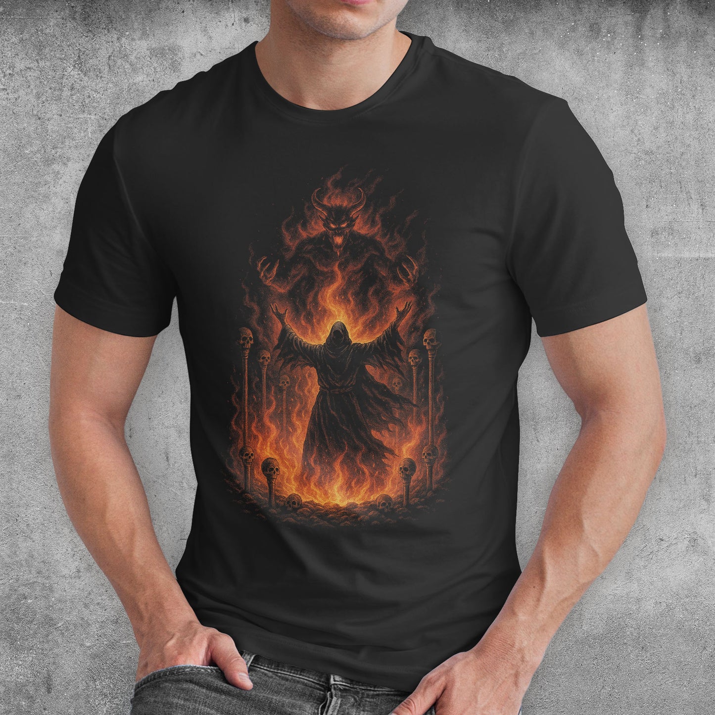 The Infernal Summoner Dark Fantasy T-Shirt