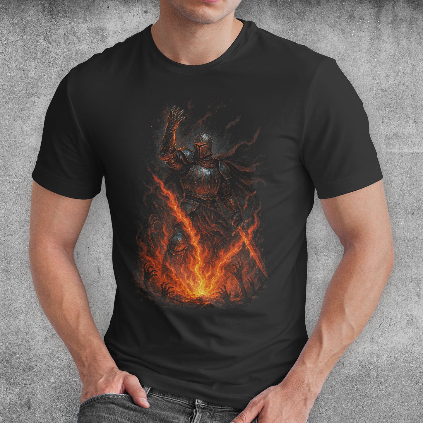 The Ashborn Knight Dark Fantasy T-Shirt