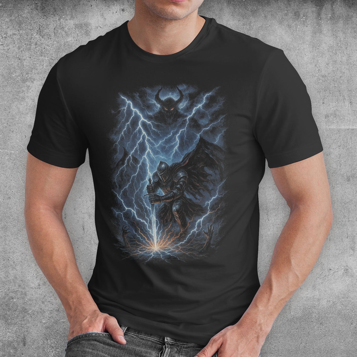 The Thunderbane Knight Dark Fantasy T-Shirt