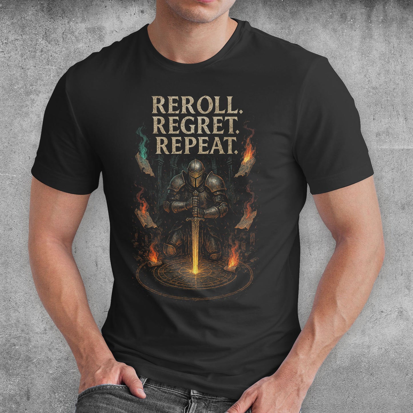 Fallen Knight ARPG Gamer T-Shirt