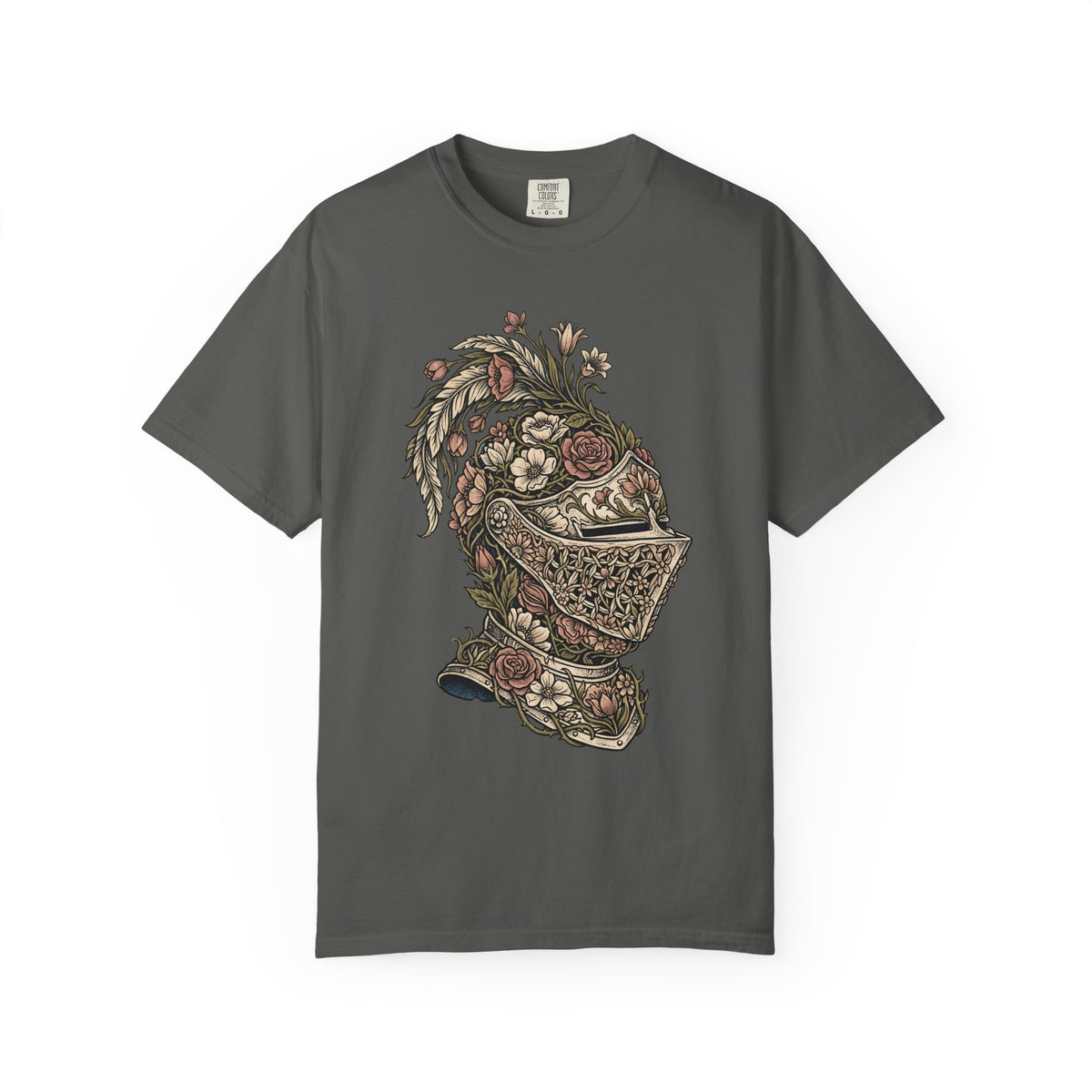 Floral Knight Helmet T-Shirt