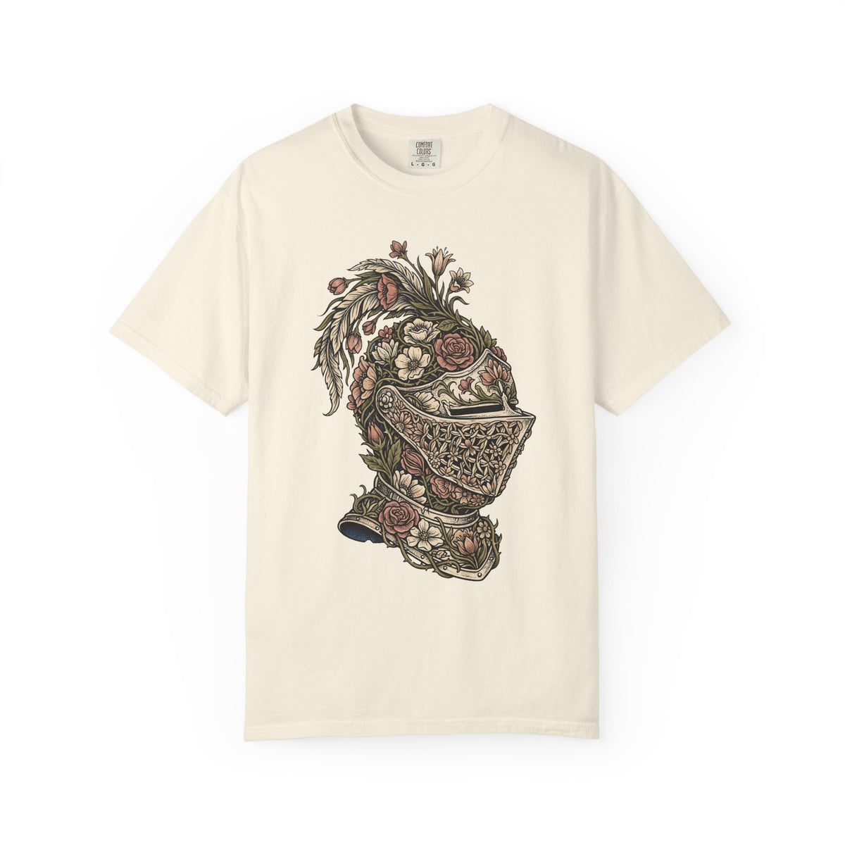 Floral Knight Helmet T-Shirt