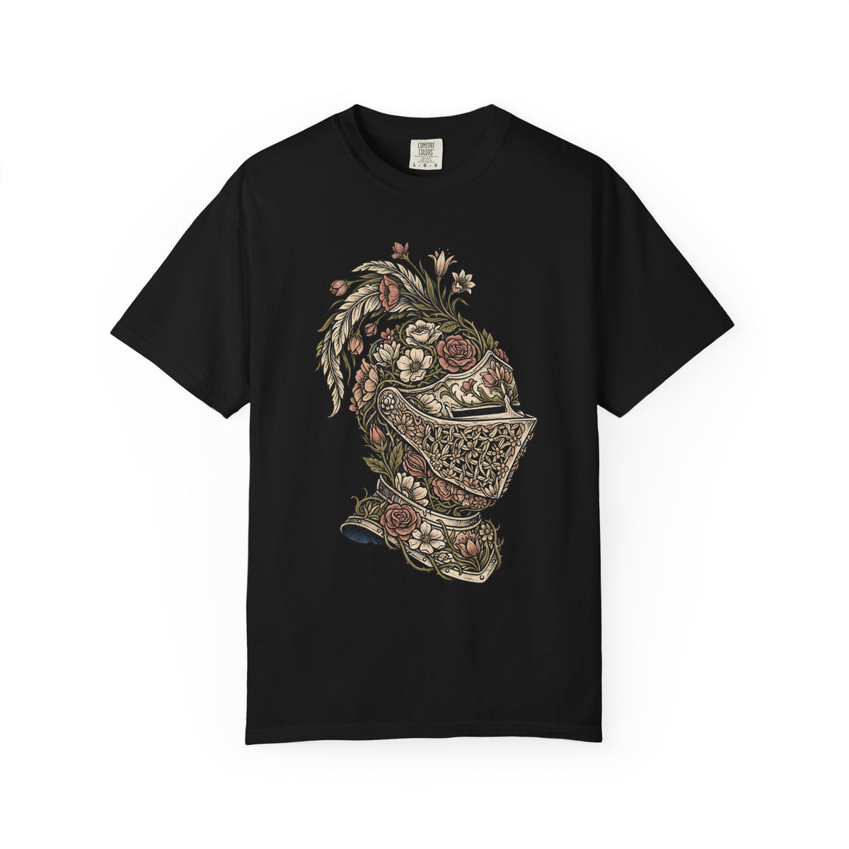 Floral Knight Helmet T-Shirt