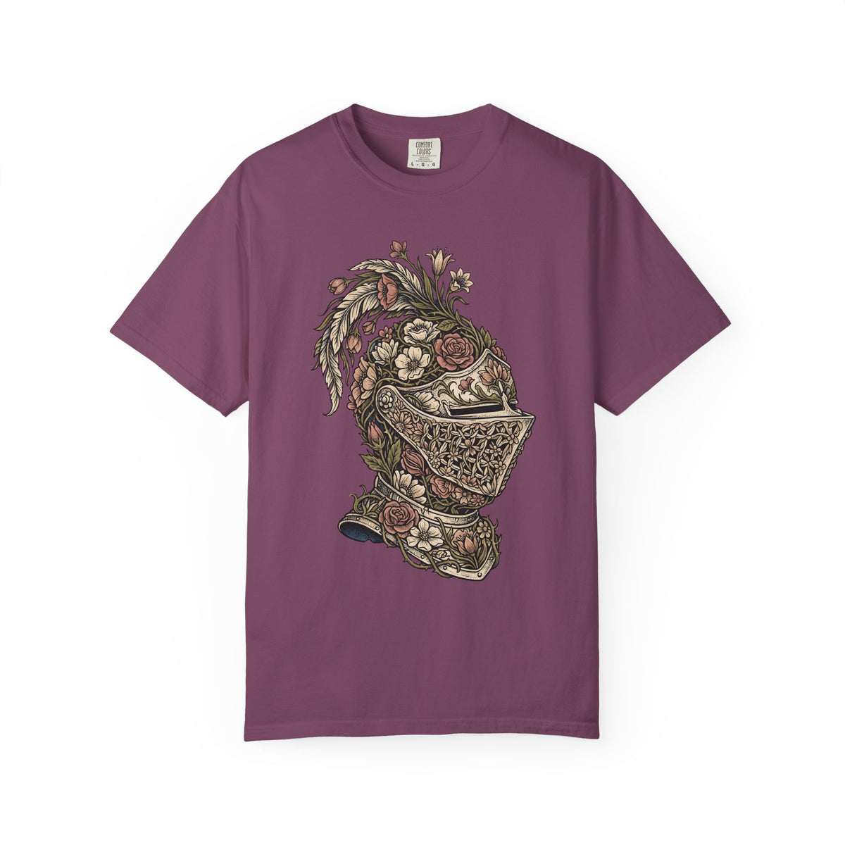 Floral Knight Helmet T-Shirt