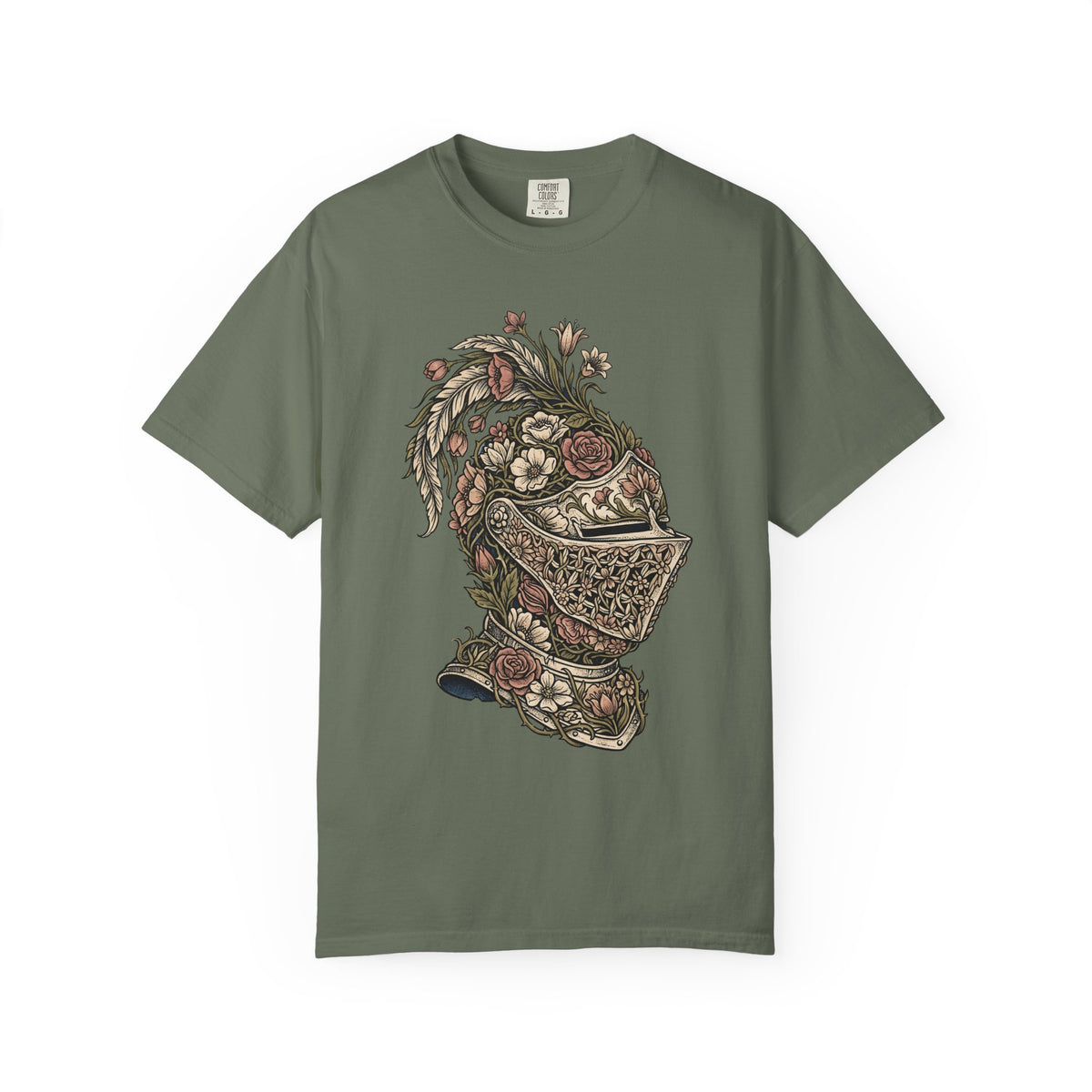 Floral Knight Helmet T-Shirt