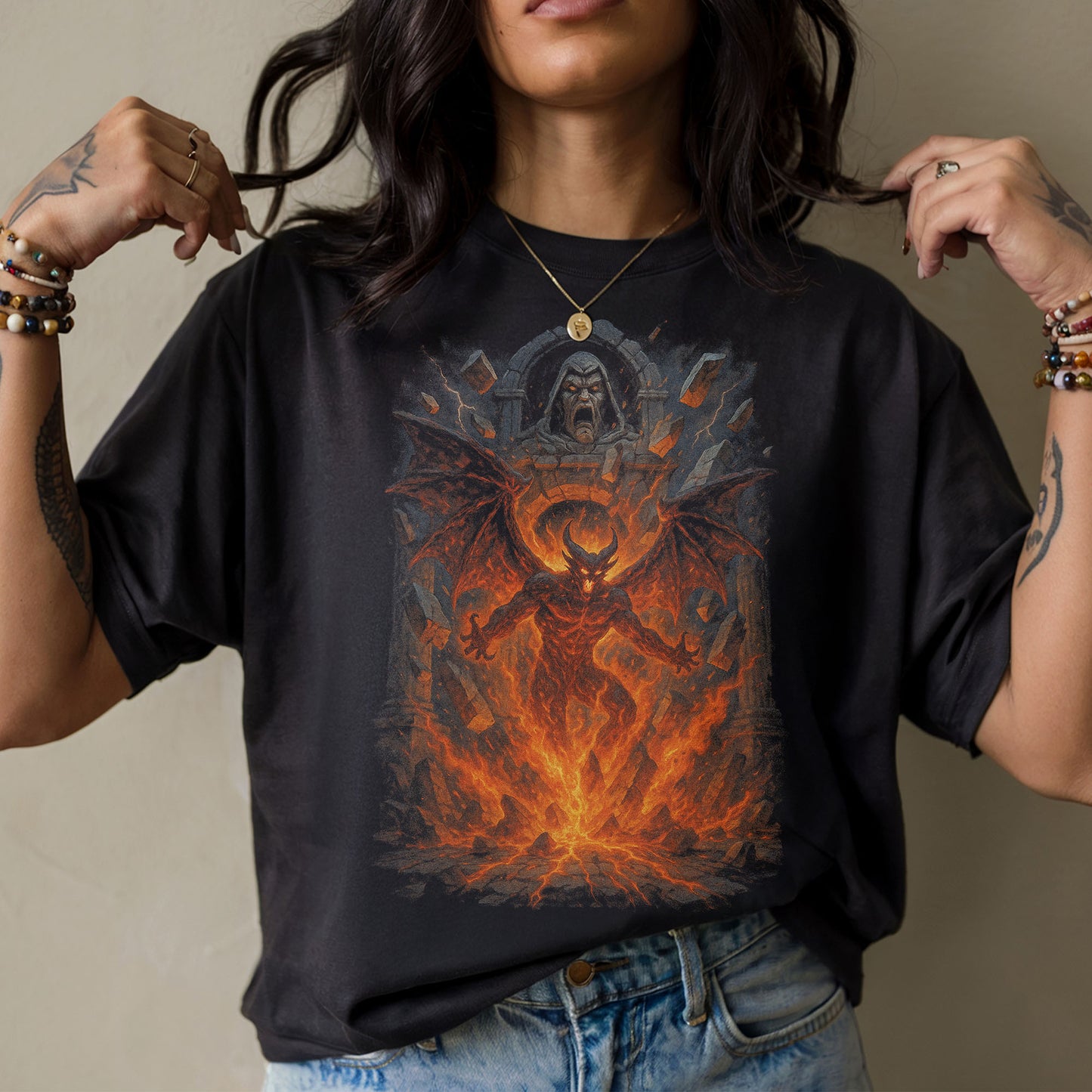 Infernal Awakening Dark Fantasy T-Shirt