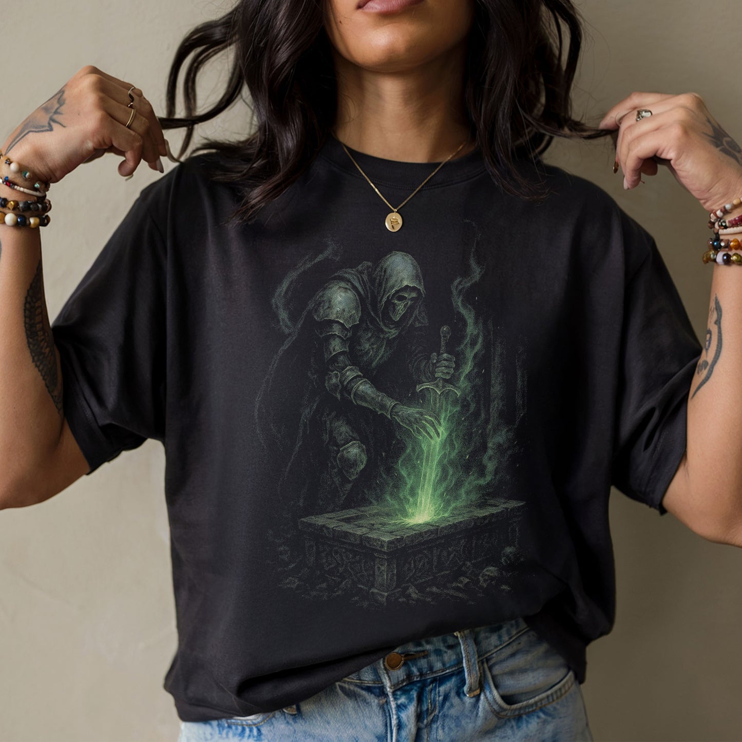 Gravebound Knight Dark Fantasy T-Shirt