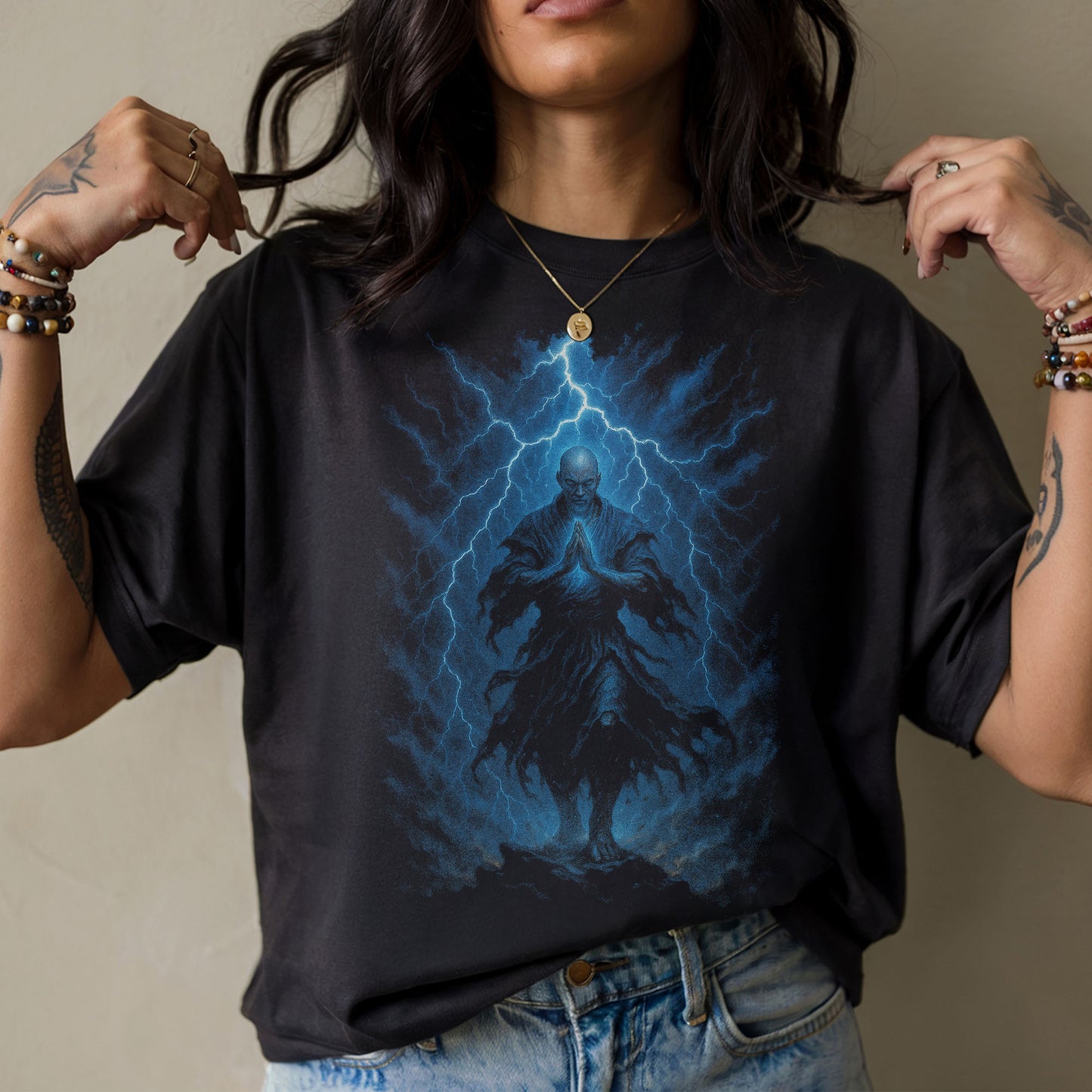 The Storm Monk Dark Fantasy T-Shirt