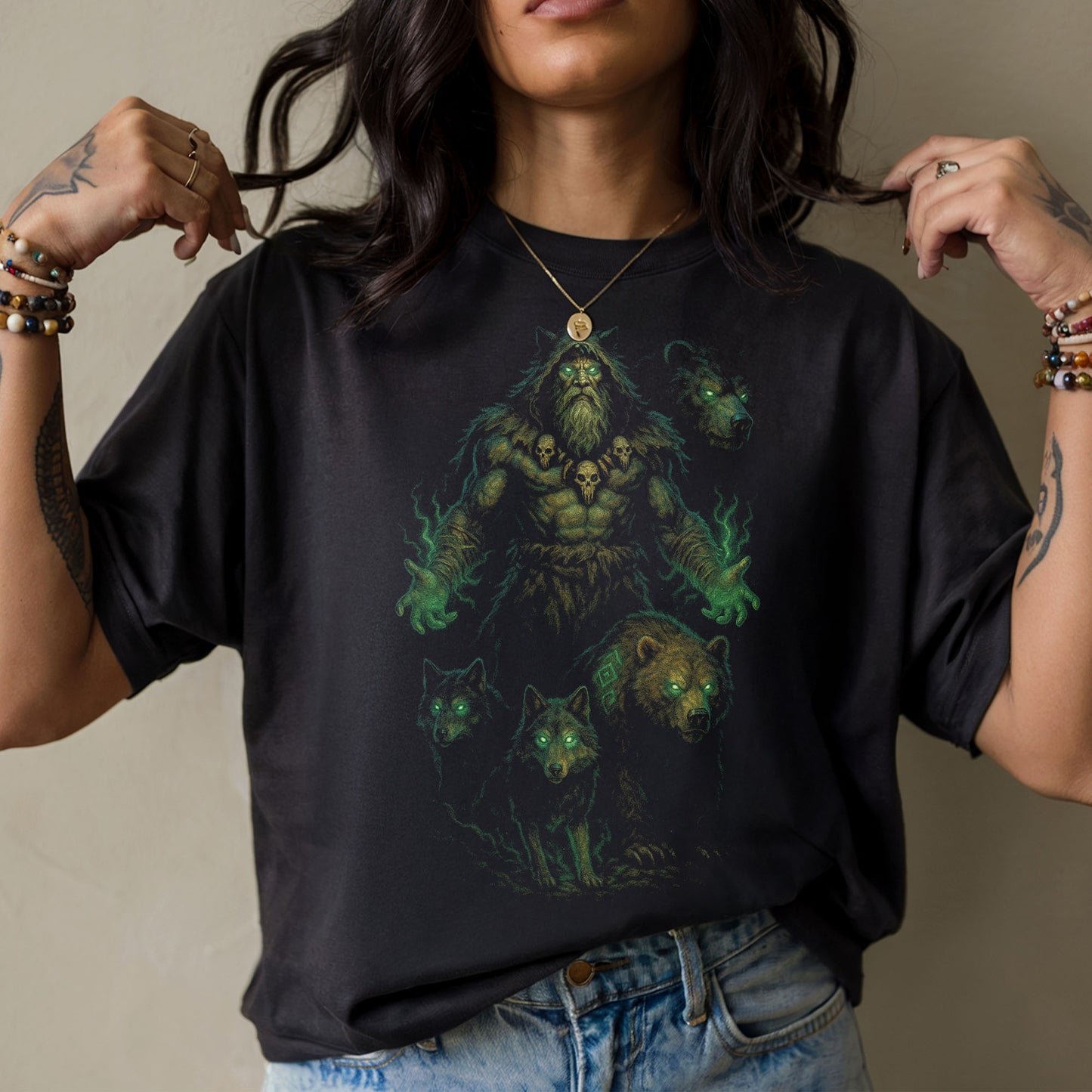 The Spiritcaller Druid Dark Fantasy T-Shirt