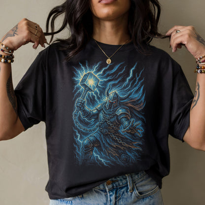 The Stormhammer Paladin Dark Fantasy T-Shirt
