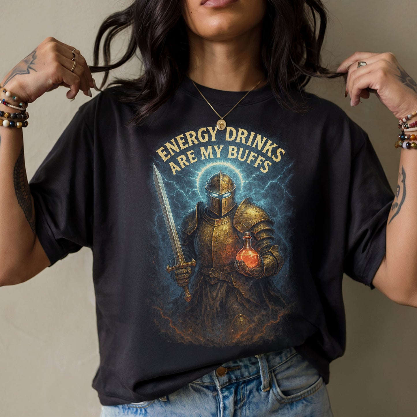 Bloodforged Knight ARPG Gamer T-Shirt
