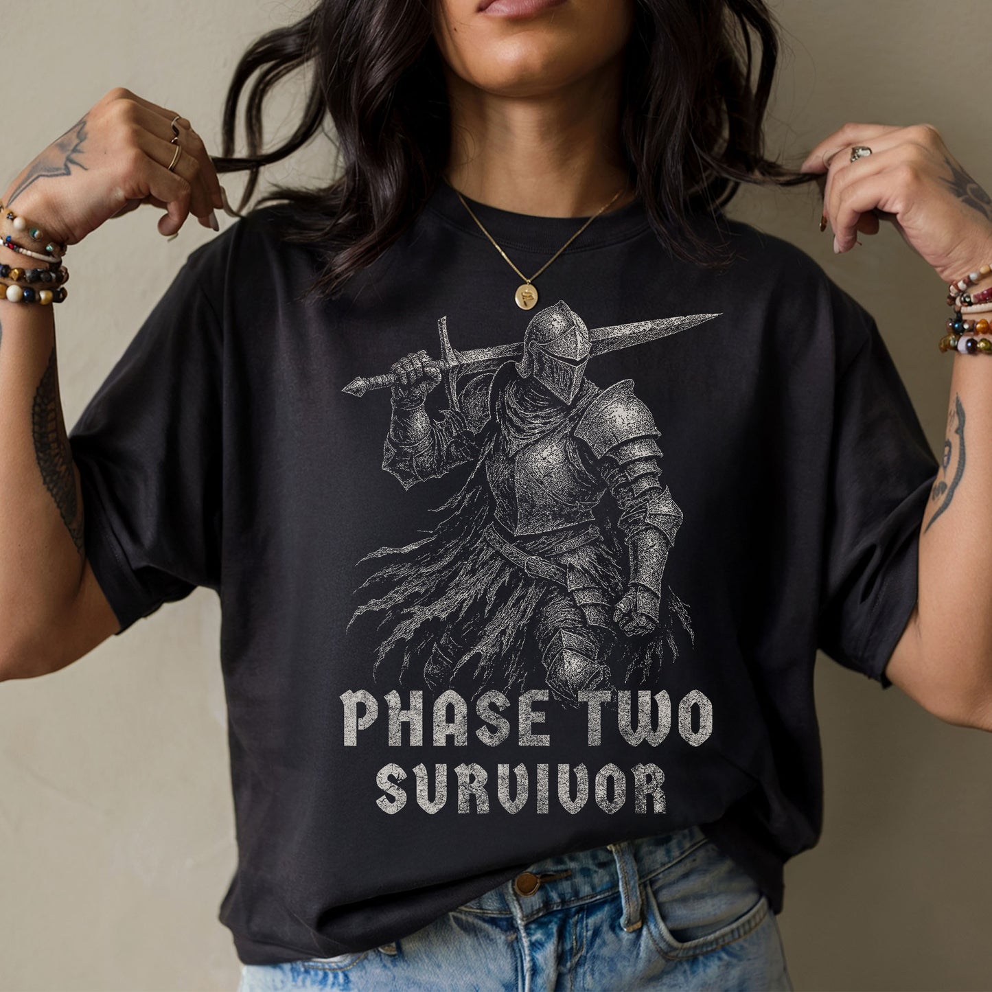 Grunge Knight Warrior T-Shirt
