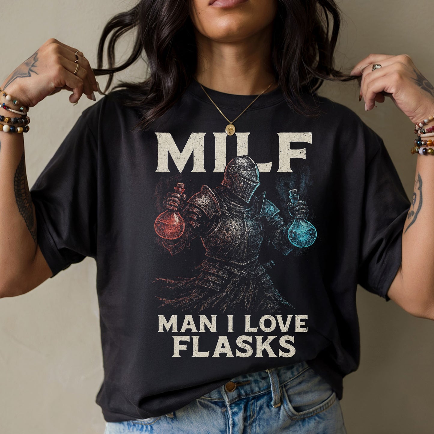 Knight Flask Meme T-Shirt