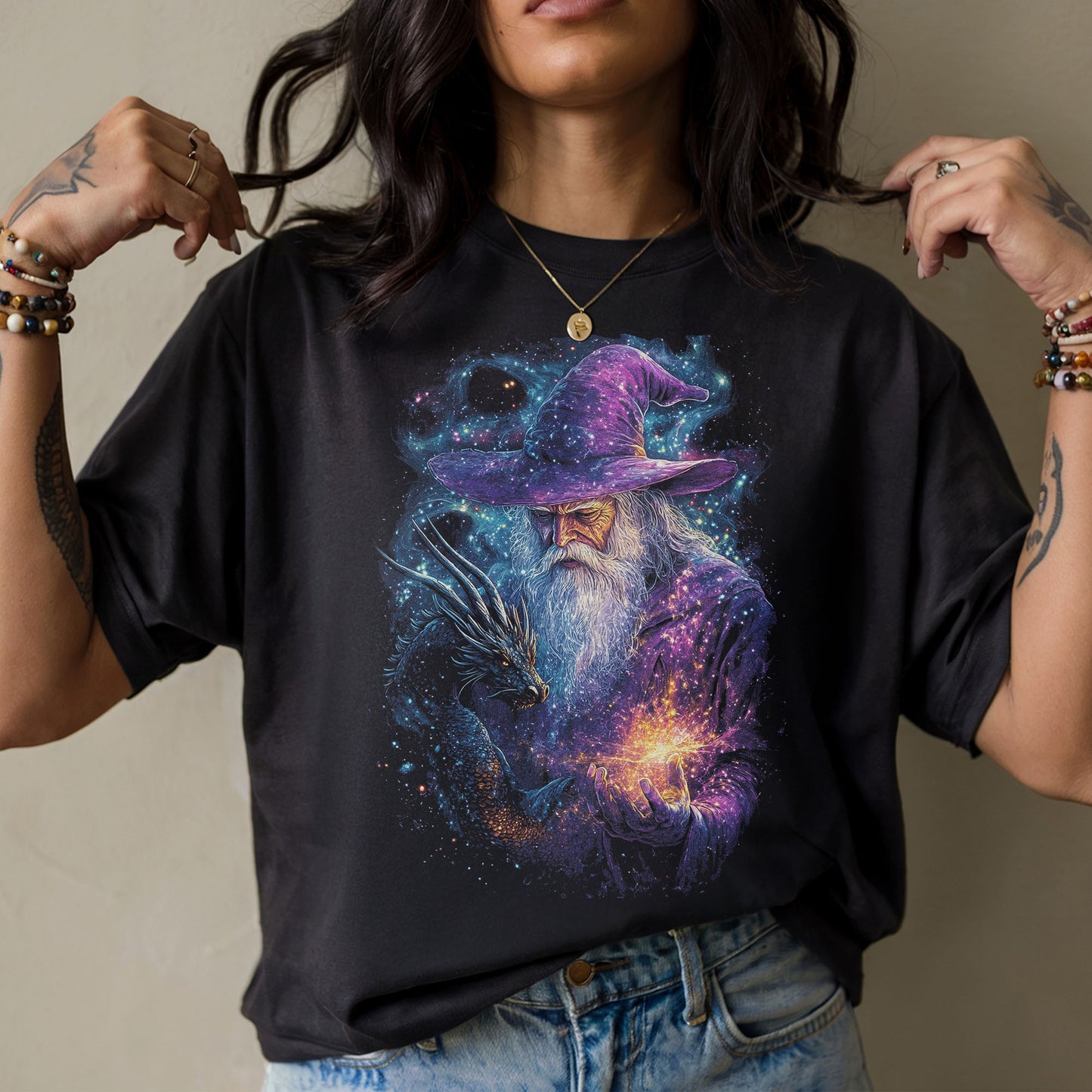 Cosmic Wizard Dragon T-Shirt