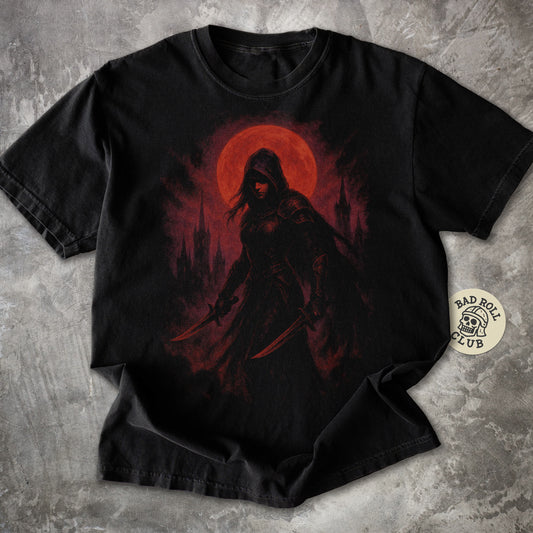 Bloodmoon Assassin Dark Fantasy T-Shirt