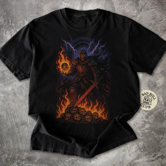 Infernal Warden Dark Fantasy T-Shirt