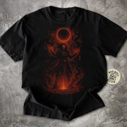 The Eclipse Sorceress Dark Fantasy T-Shirt