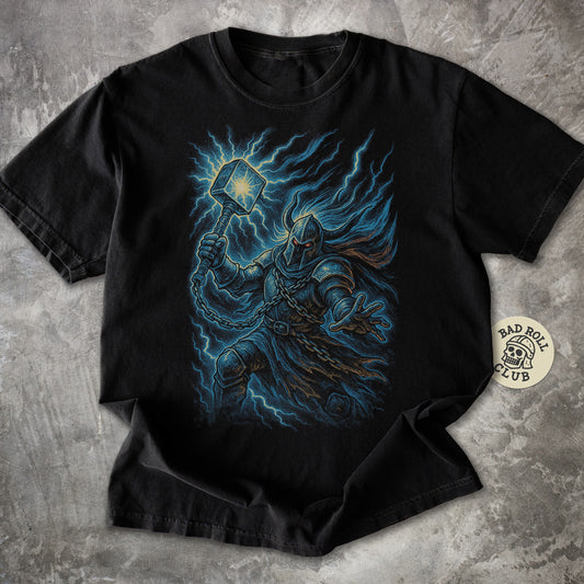 The Stormhammer Paladin Dark Fantasy T-Shirt