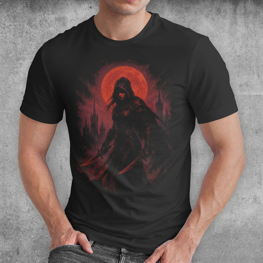 Bloodmoon Assassin Dark Fantasy T-Shirt