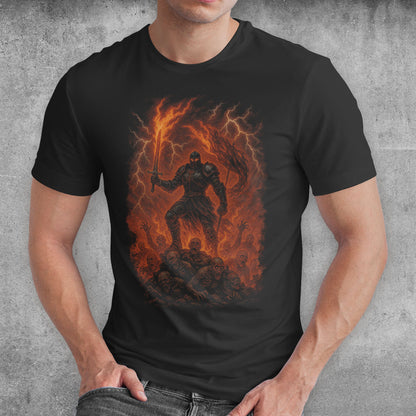 Flamebound Knight Dark Fantasy T-Shirt
