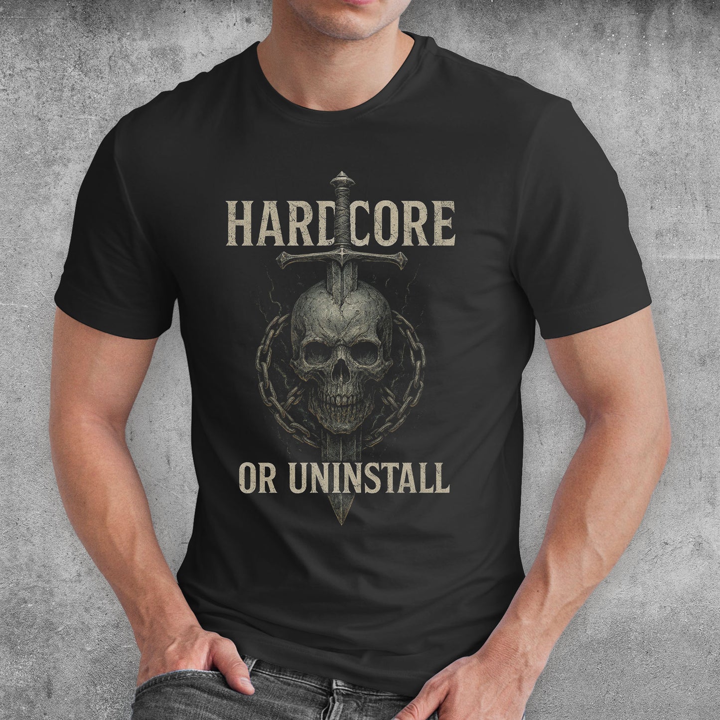 Skull Sword Chain T-Shirt