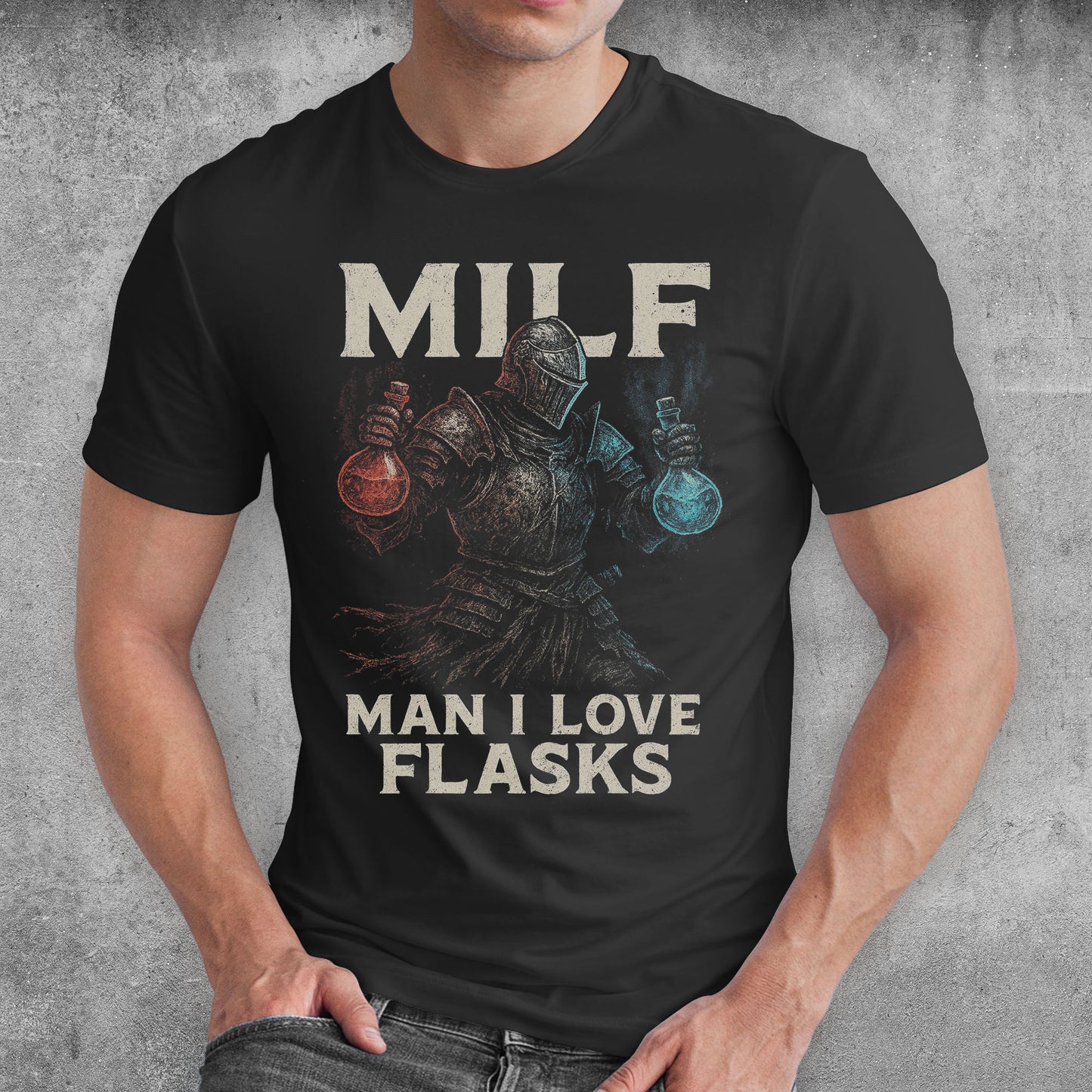 Knight Flask Meme T-Shirt