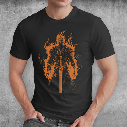 Flaming Knight Sword T-Shirt