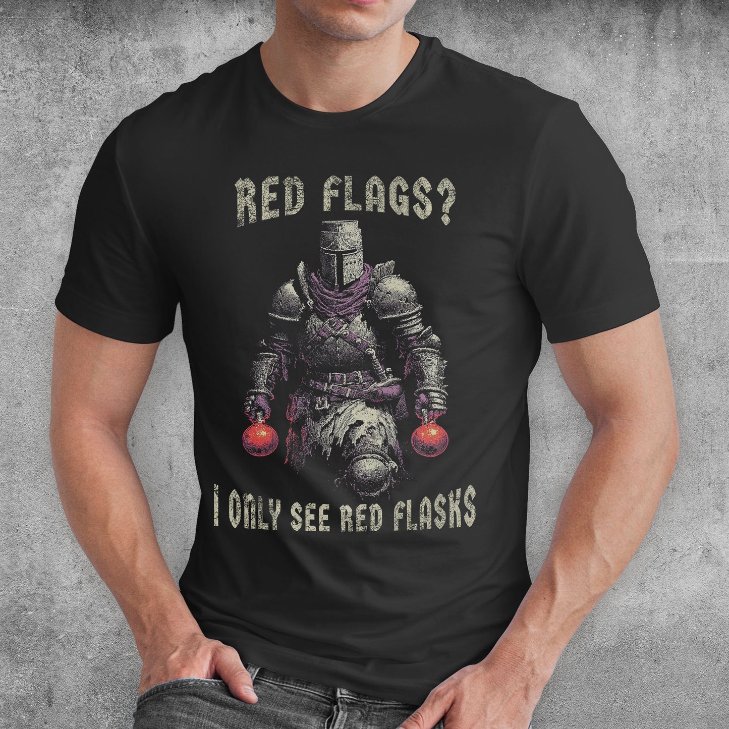 Red Flask Knight Meme T-Shirt