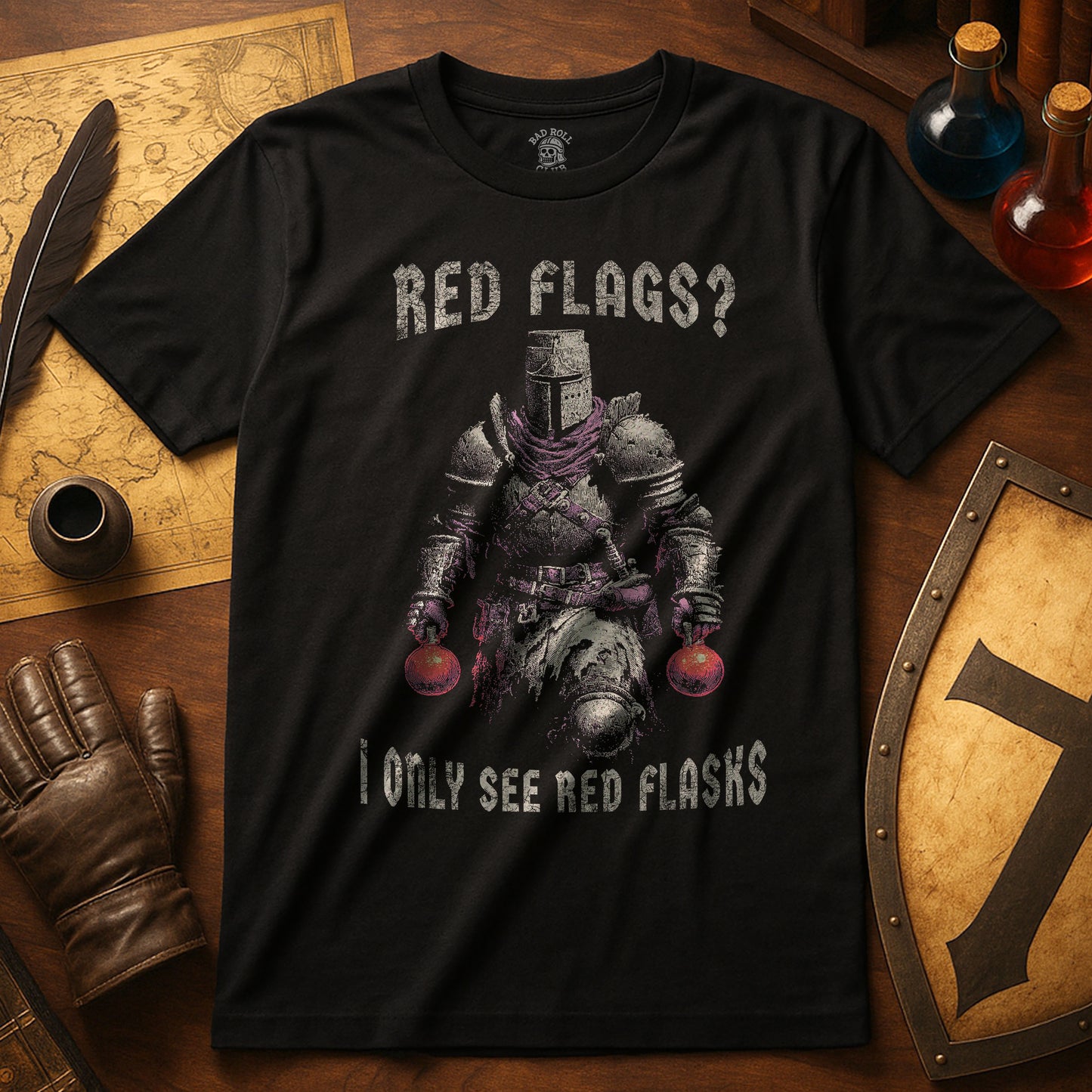Red Flask Knight Meme T-Shirt
